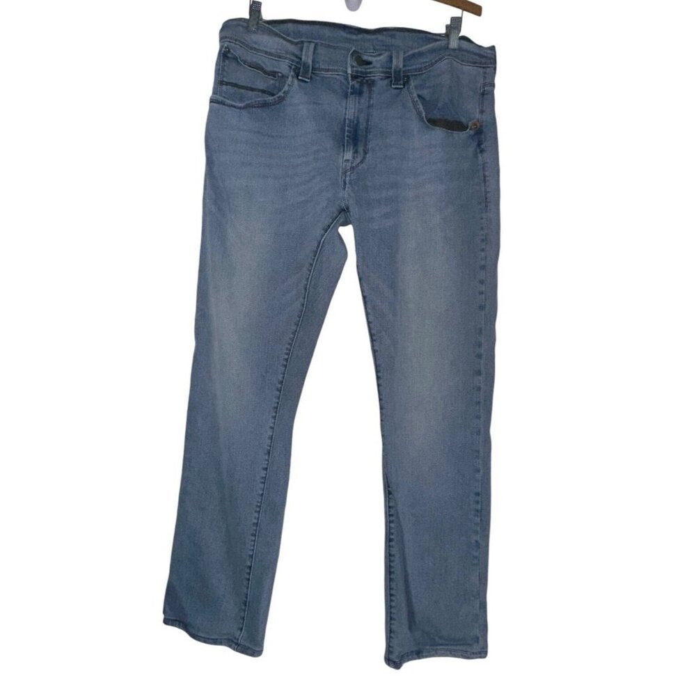 Levi's 513 Blue Jeans Men 36x34 Actual 36x31 Slim Straight Denim Light Wash